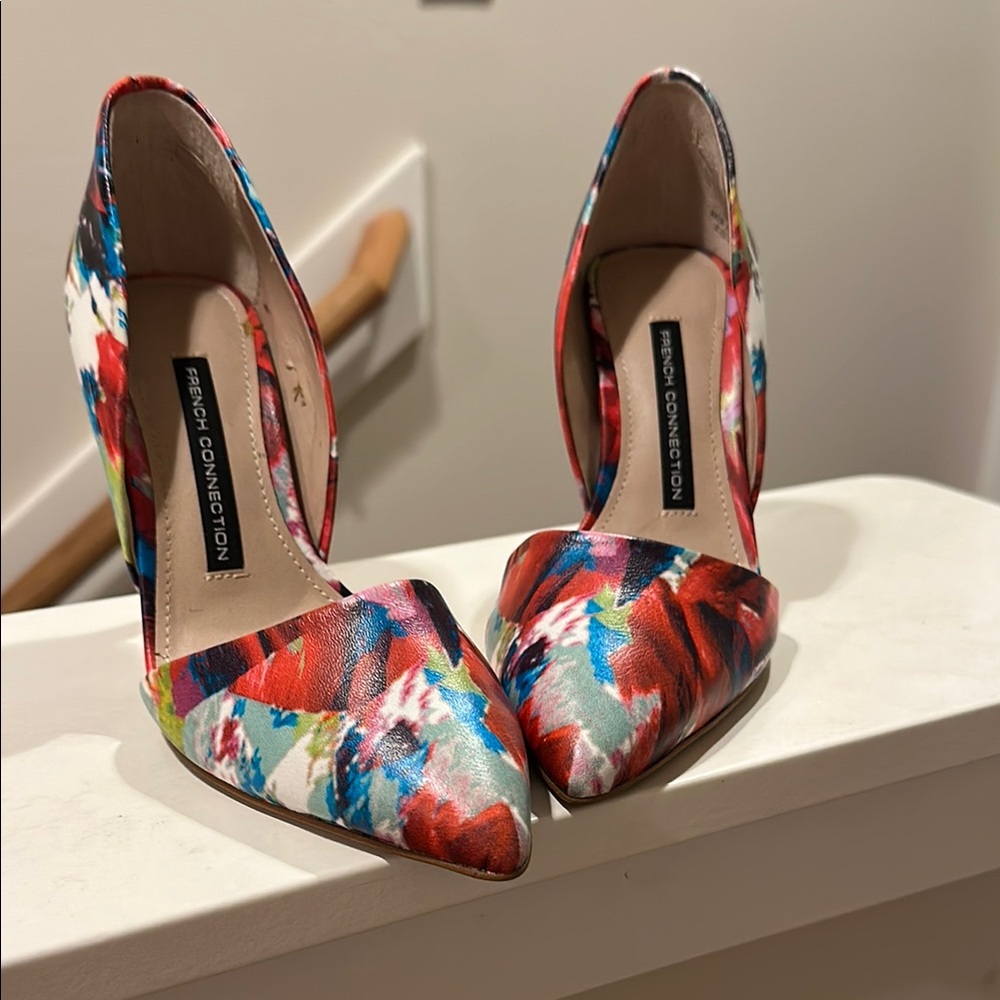 French Connection Red and Blue Stiletto Heels